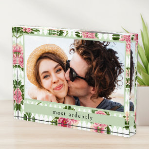 Bloc Photo Citation de couple florale élégante personnalisée 