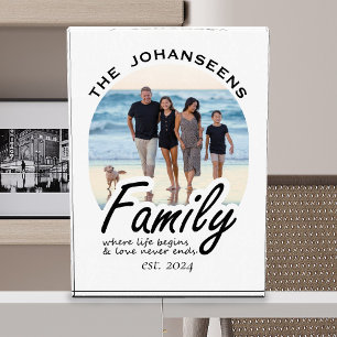 Bloc Photo Citation Vie et Amour Famille Photo et Script Nom 