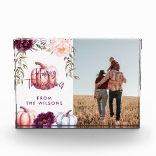 Bloc Photo citrouille chute violet famille d'action de grâce