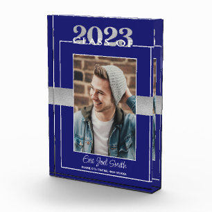 Bloc Photo Classe de 2023 Blue Silver Graduation Keepsaké