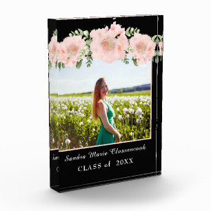 Bloc Photo Classe de graduation florale moderne, Fleur rose 2