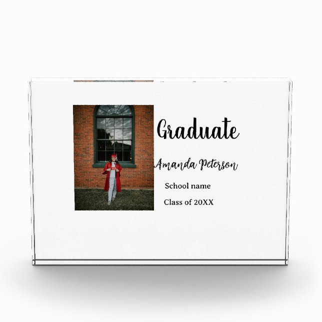 Bloc Photo Classic graduation ajouter photo nom classe année  (Devant)