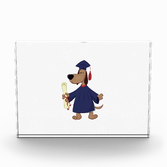 Bloc Photo Clipart de graduation de chien (Devant)