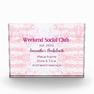 Bloc Photo club social de week-end rose paillettes enterremen