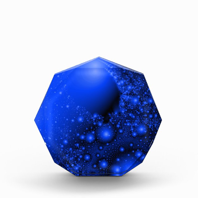 Bloc Photo Cobalt Blue Universe Fractal Art Paperweight (Devant)