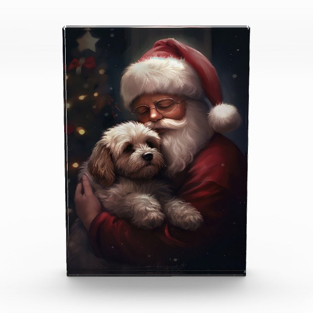 Bloc Photo Cockapoo avec le Père Noël Noël Festif  (Devant)