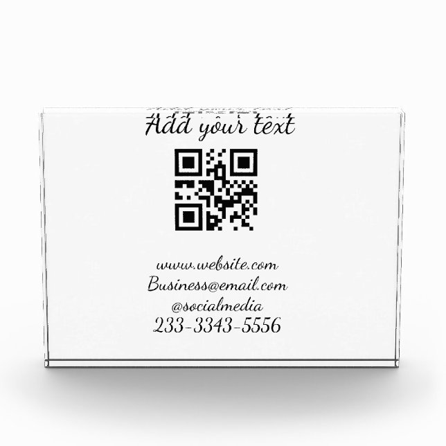Bloc Photo code QR personnalisé simple ajouter votre nom text (Devant)