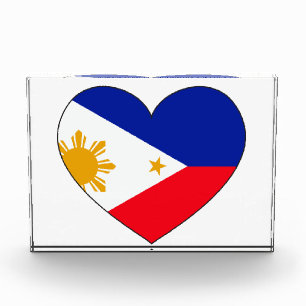 Bloc Photo Coeur de drapeau de Philippines
