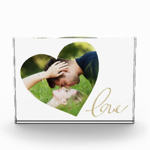 Bloc Photo Coeur Love Script Couple Valentine's Day
