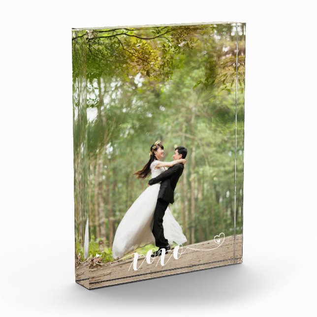 Bloc Photo Coeur XOXO Personnalisé Photo Personnalisé Vertica (Gauche)