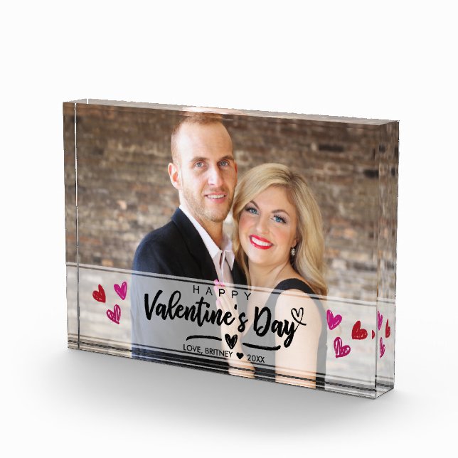 Bloc Photo Coeurs rouges roses griffés Saint-Valentin Photo (Droite)