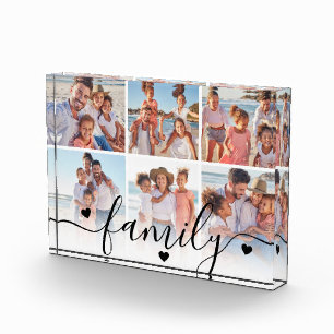 Bloc Photo Collage de photos de famille personnalisé en acryl
