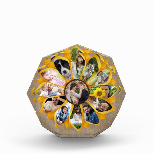 Bloc Photo Collage de photos de famille Sunflower Burlap 13 p (Devant)