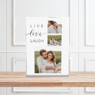 Bloc Photo Collage moderne Couple Photo & Live Love Laugh Cad