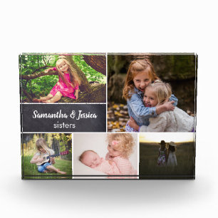 Bloc Photo Collage photo des soeurs de tableau noir personnal