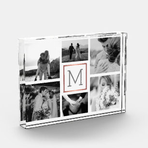 Bloc Photo Collage photo mariage Monogramme noir et blanc