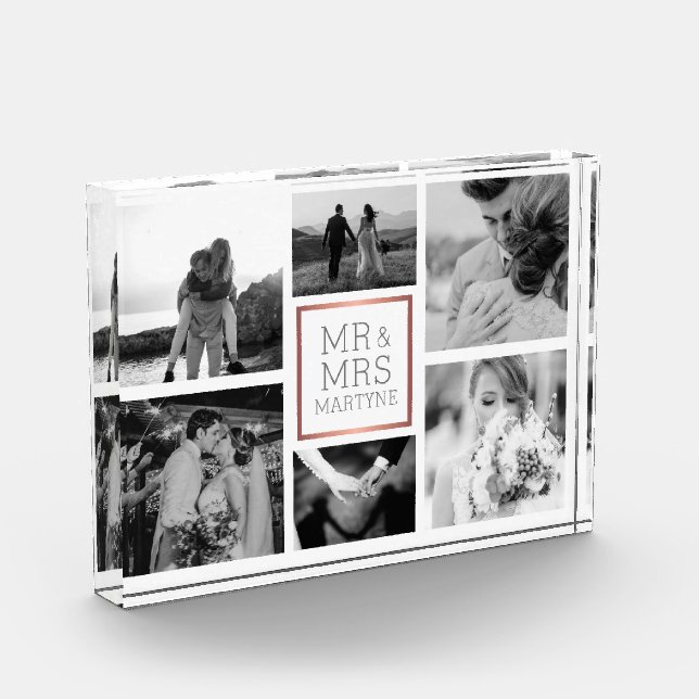 Bloc Photo Collage photo mariage Mr & Mrs Black & White (Gauche)