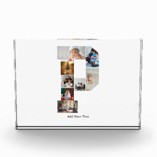 Bloc Photo Collage photo P en lettres noires et blanches