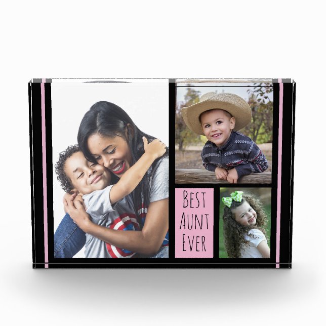 Bloc Photo Collage photo personnalisé 3 meilleure tante jamai (Devant)