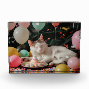 Bloc Photo Conception de célébration d'anniversaire de chat a
