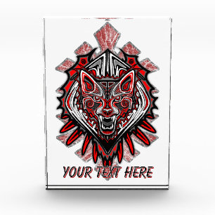 Bloc Photo Conception de totem tribal Haida Loup