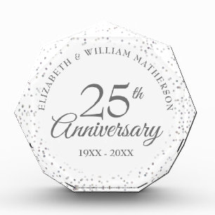Bloc Photo Confettis d'argent pour les 25 ans