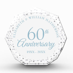 Bloc Photo Confettis de cœurs pour le 60e anniversaire