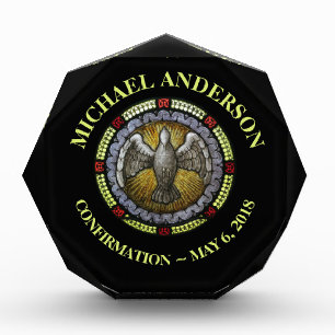 Bloc Photo Confirmation en verre de l'Esprit Saint RCIA