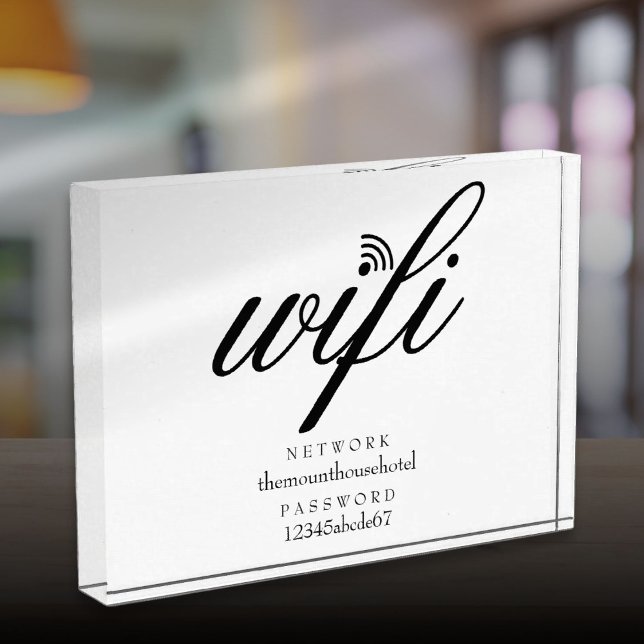 Bloc Photo Connexion réseau Wifi et mot de passe (Wifi Network and Password Sign Photo Block)