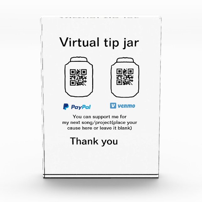 Bloc Photo Conseil virtuel jar q r code argent don PayPal ven (Devant)