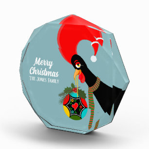 Bloc Photo Coq portugais Holly Noël bauble