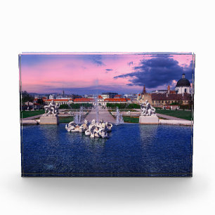 Bloc Photo Coucher de soleil sur la fontaine de Vienne