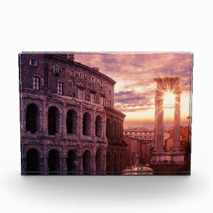 Bloc Photo Coucher de soleil sur le Colisée de Rome à Rome