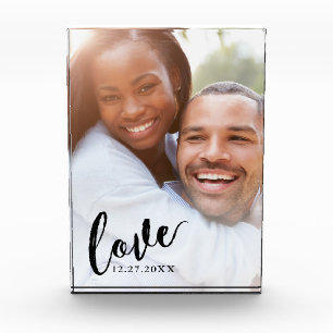 Bloc Photo Couleur personnalisée du script Love Calligraphie