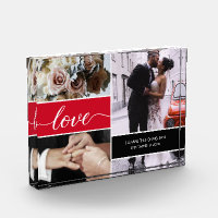 Coupe rouge photo collage Mariage Love