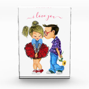 Bloc Photo Couple Couple Photo Block Love Cadeau Texte Je t'a
