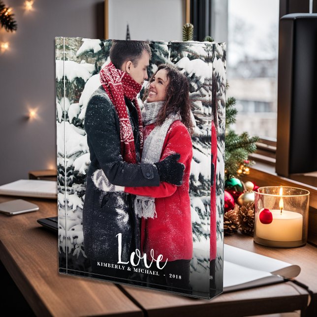 Bloc Photo Couple Love script superposition de texte photo pe (Create your own Love script photo block and add your own photo, names and year.)