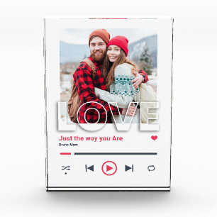 Bloc Photo Couple Personnalisé Chanson Verre Art Couverture 
