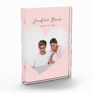 Bloc Photo Couple Photo Coeur rose pâle Anniversaire