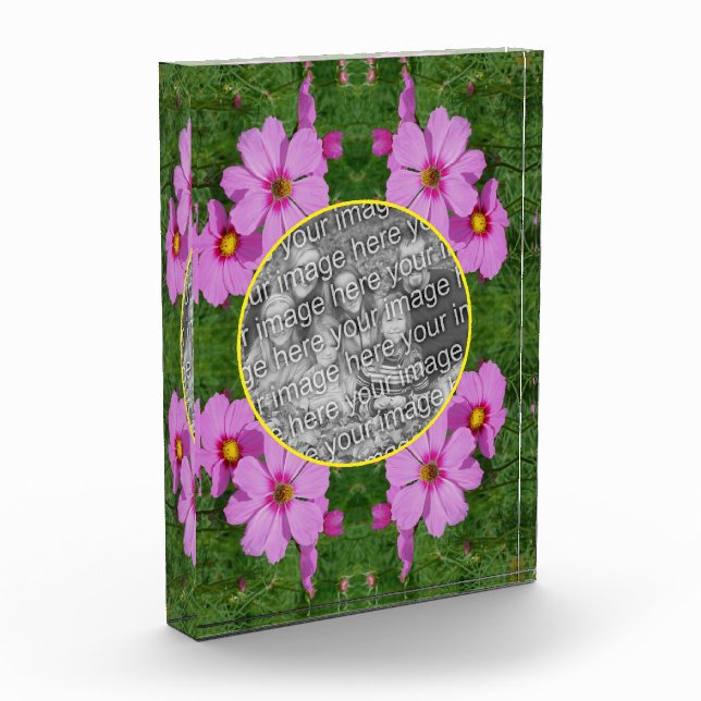 Bloc Photo Cousmos Rose Cadre Fleurs Ajouter Votre Cadre (Gauche)