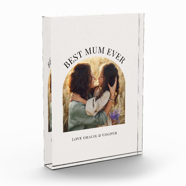 Bloc Photo Crème élégante arche photo typographie meilleur ma (Gauche)