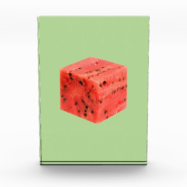 Bloc Photo Cube d'origine frais de pastèque rouge sucrée (Devant)