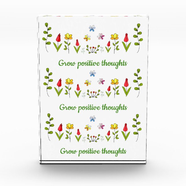 Bloc Photo Cultiver des pensées positives fleurs (Devant)