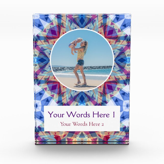 Bloc Photo Custom Blue Purple Star Fête des mères Maman Mama  (Devant)