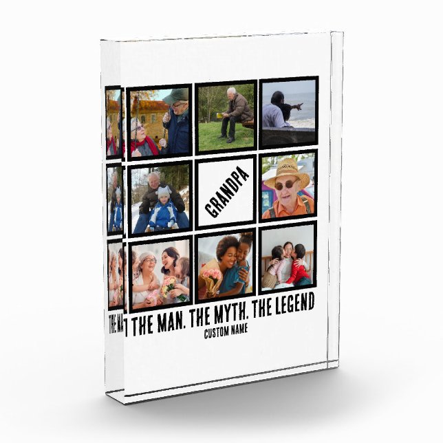 Bloc Photo Custom Grand-pa l'homme mythe légende 8 Photo Coll (Gauche)