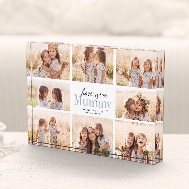 Bloc Photo Custom Love You Mummy Mothers Day Photo Collage (Beautiful modern family photo collage gift for a beloved mother)