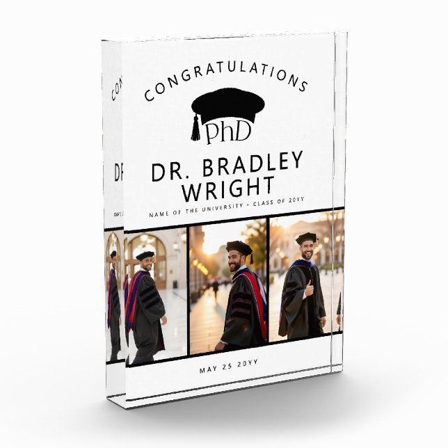 Bloc Photo Custom PhD Doctoral Grad Hat Doctoral Graduation (Gauche)