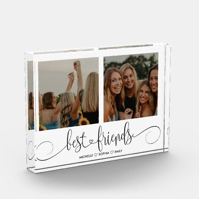 Bloc Photo Cute Modern Best Friends Forever Photo Cadeau (Gauche)