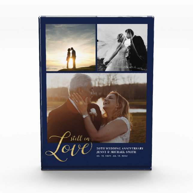 Bloc photo de cadeau d'anniversaire d'amour bleu m (Devant)