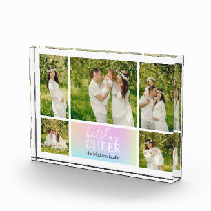 Bloc photo de Holiday Cheer Pink Pastel Iridescent